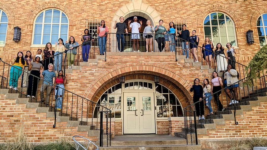 Adrian with students during the early days of the SHARE program.