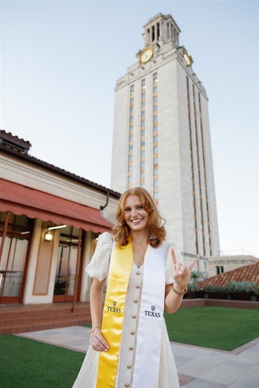 Grace smiles before her graduation in May 2025.