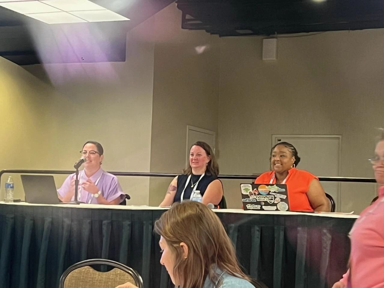 Brittany O’Malley, MPH, CHES, speaks on a panel